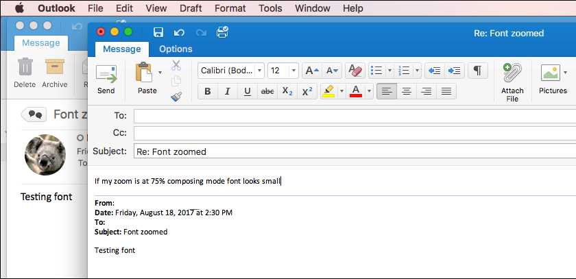 outlook for mac scrolling problem